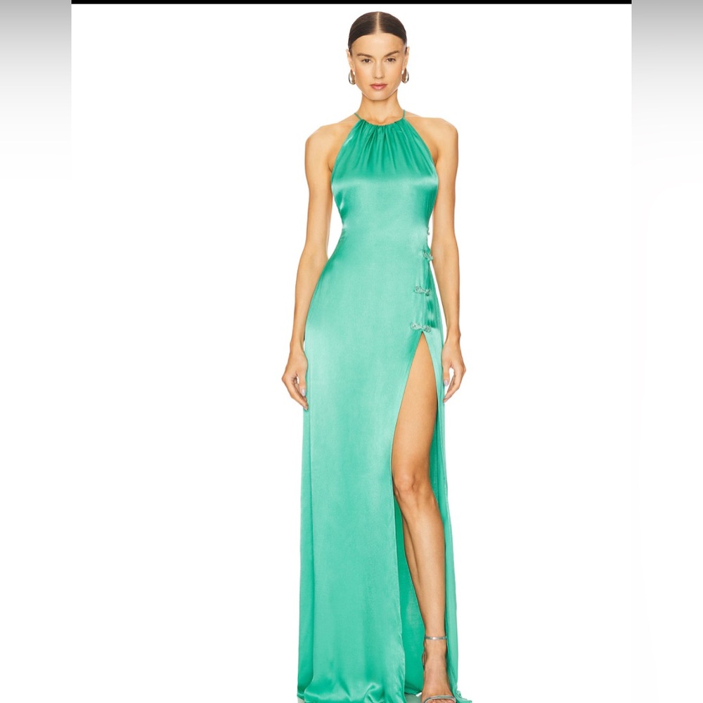 Chic Teal Halter Maxi Dress